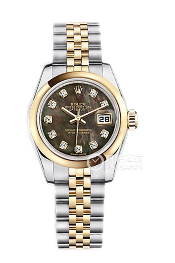 Rolex LADY-DATEJUST 179163 Black Mother of Pearl Dial with Diamonds