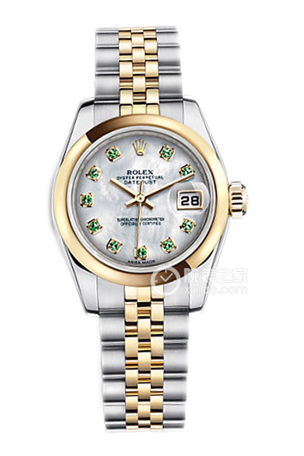 Rolex LADY-DATEJUST 179163 Mother of Pearl Dial with Emeralds