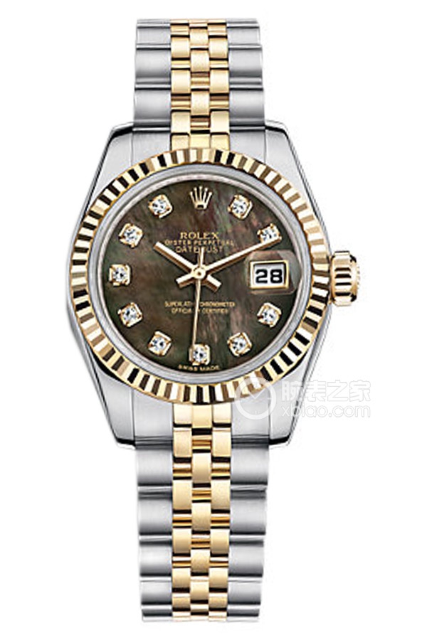 Rolex LADY-DATEJUST 179173 Black Mother of Pearl Dial
