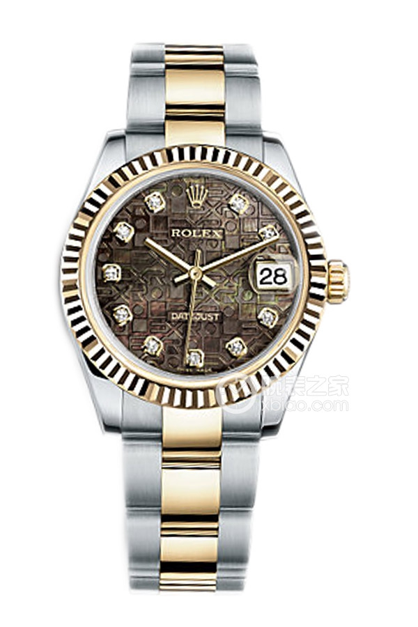 Rolex LADY-DATEJUST 178273 Black Mother of Pearl Commemorative Pattern Dial with Oyster Bracelet