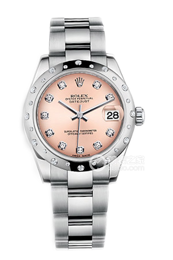 Rolex DATEJUST 178344-72160 G Pink with Diamond Setting
