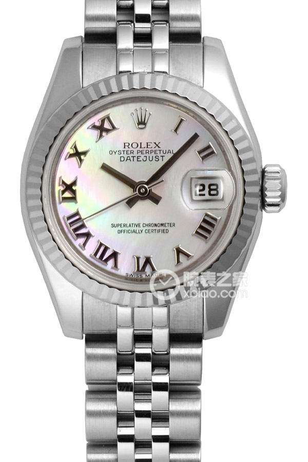 Rolex LADY-DATEJUST 179174 White Mother of Pearl Roman Dial