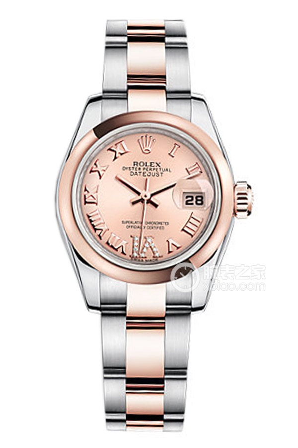 Rolex LADY-DATEJUST 179161 Pink Dial VI with Diamonds and Oyster Bracelet