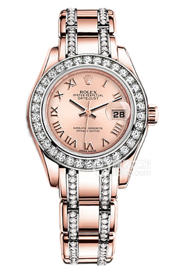 Rolex PEARLMASTER 80285 Pink Roman Numerals