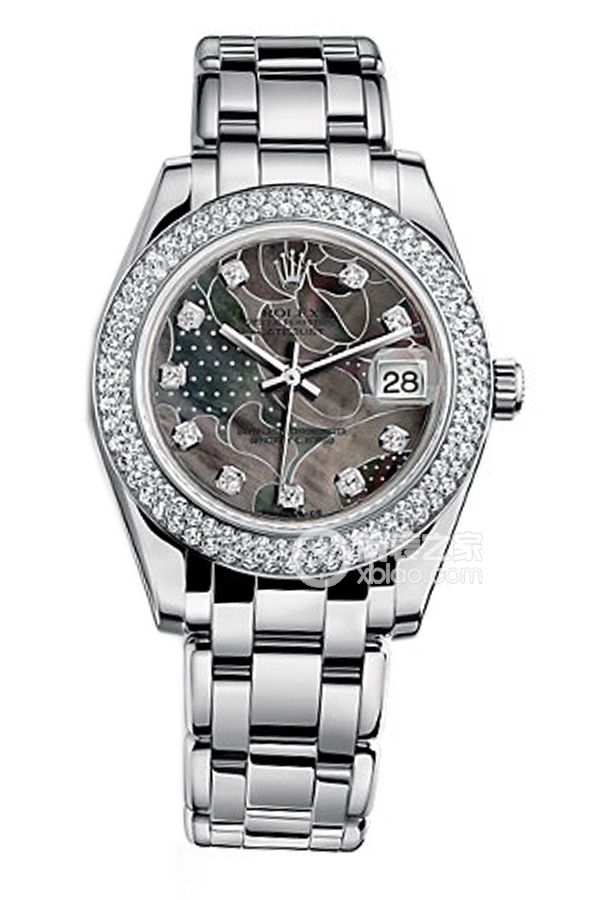 Rolex PEARLMASTER 81339 Enameled Mother of Pearl Iridescent Dial