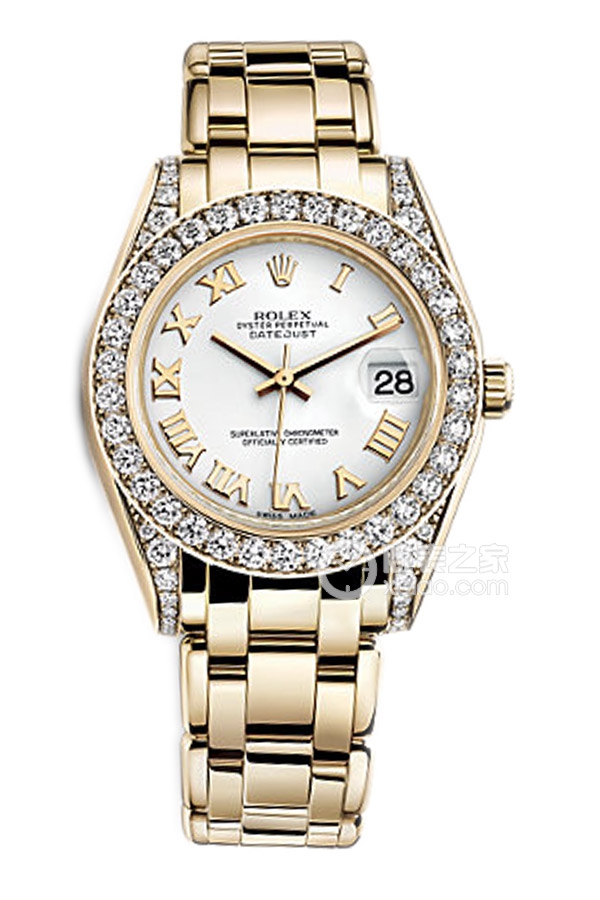 Rolex PEARLMASTER 81158 White Roman Dial