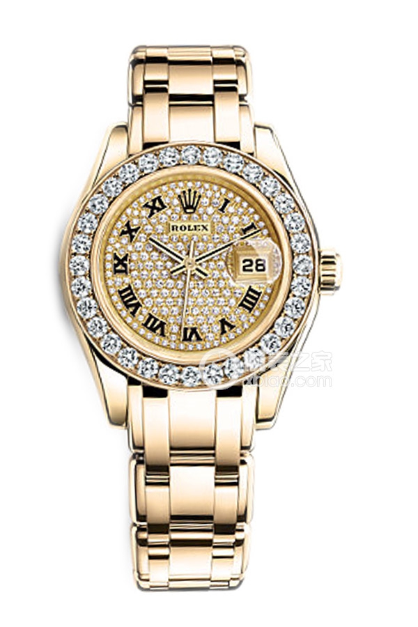 Rolex PEARLMASTER 80298 Roman Numerals Full Diamond Dial