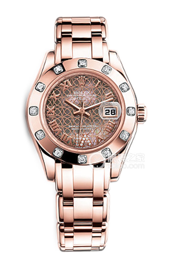 Rolex PEARLMASTER 80315 Black Mother of Pearl Lotus Pattern Dial