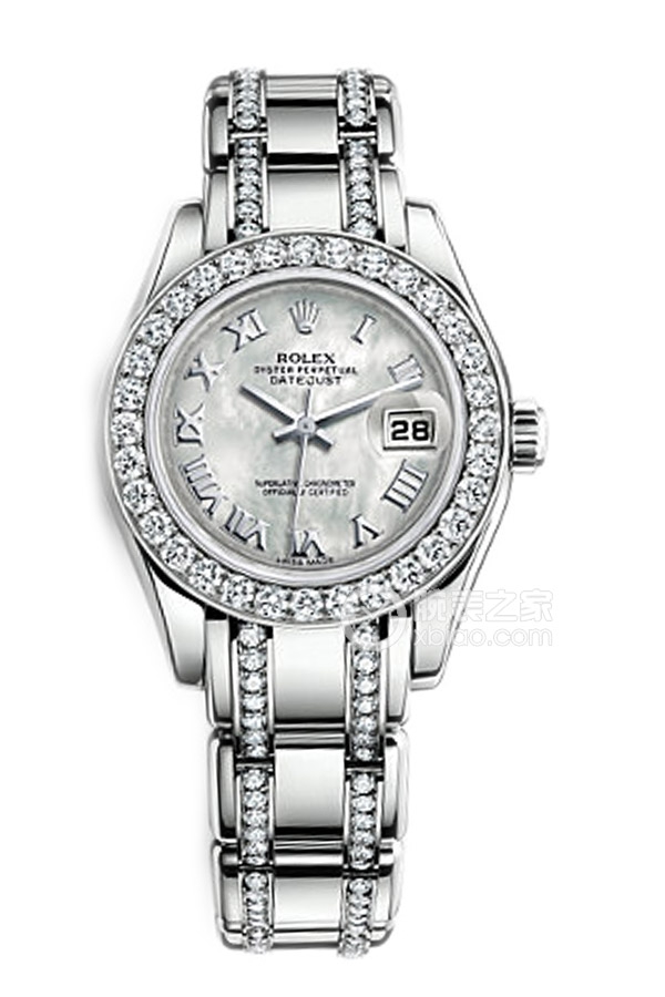 Rolex PEARLMASTER 80299 White Mother of Pearl Roman Numerals