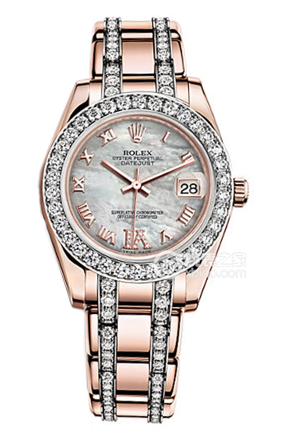 Rolex PEARLMASTER 81285 White Mother of Pearl Dial