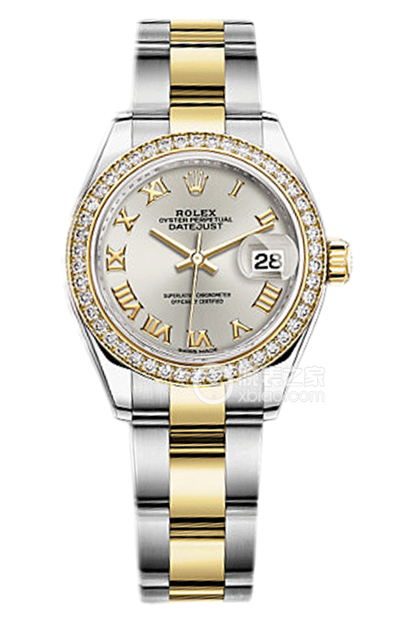 Rolex LADY-DATEJUST 279383RBR Silver Roman Numerals Dial