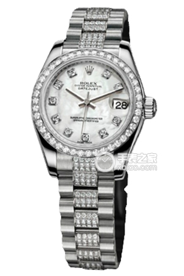 Rolex LADY-DATEJUST 179136 White Mother of Pearl Dial with Diamond Bracelet