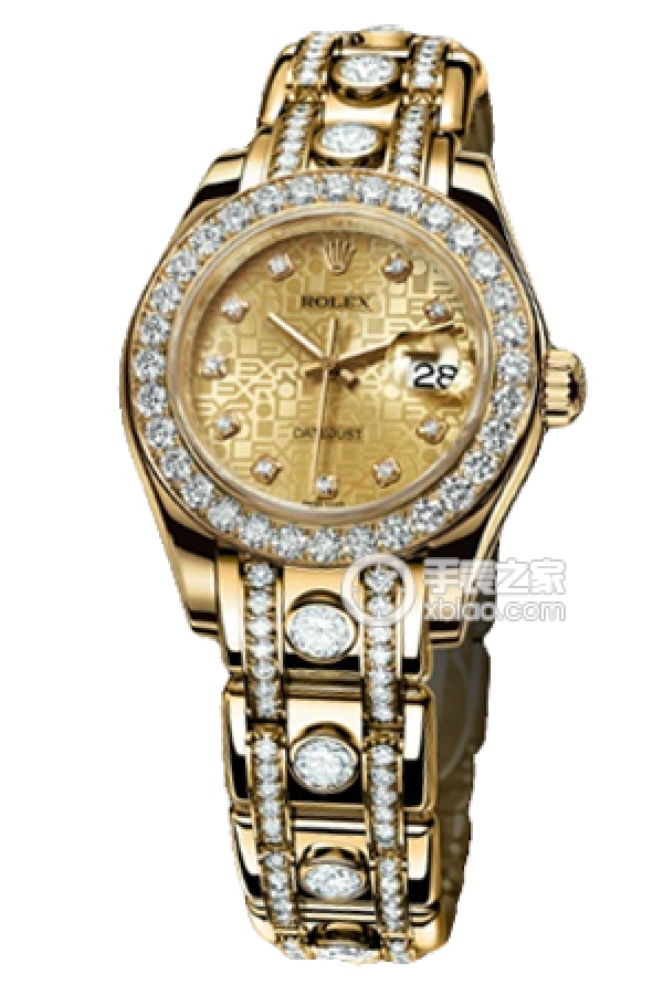Rolex PEARLMASTER 80298 Champagne Dial with Diamonds/Diamond Bracelet