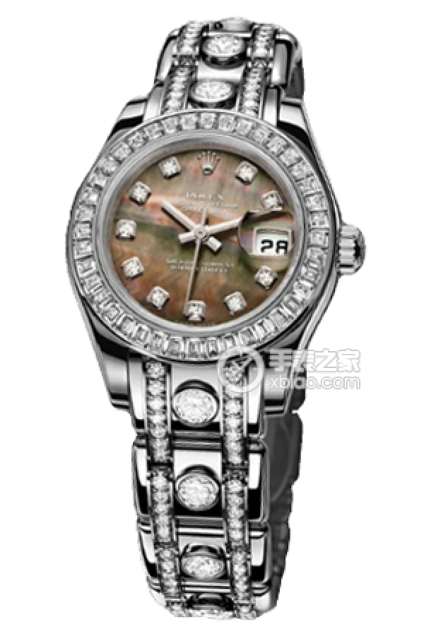 Rolex PEARLMASTER 80309BR Black Mother of Pearl with Diamonds