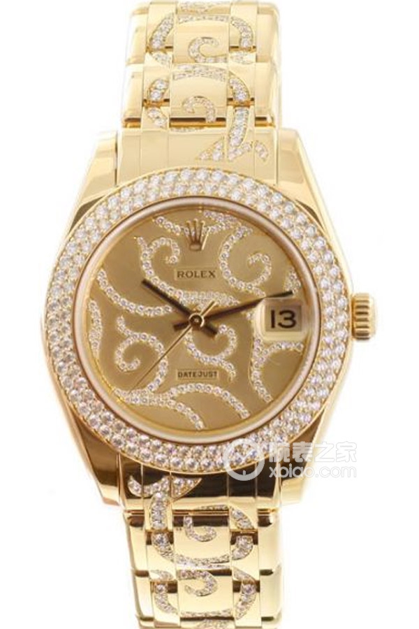 Rolex PEARLMASTER 81338 Champagne Vine Pattern with Diamonds