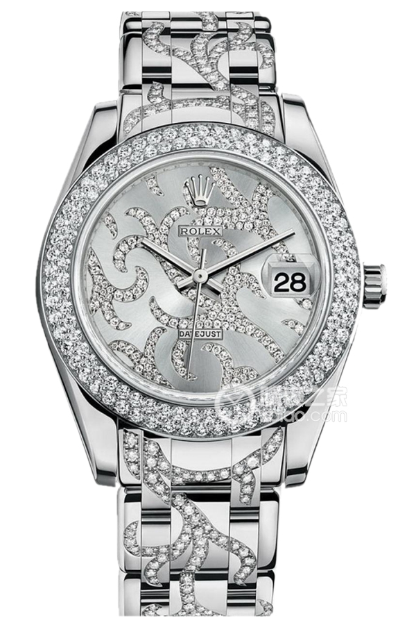 Rolex PEARLMASTER 81339 Rhodium White Flame Pattern with Diamonds