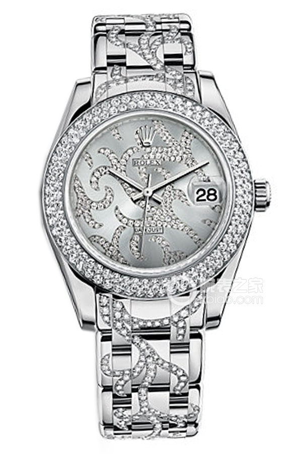 Rolex PEARLMASTER 81339 Rhodium White Vine Pattern with Diamonds