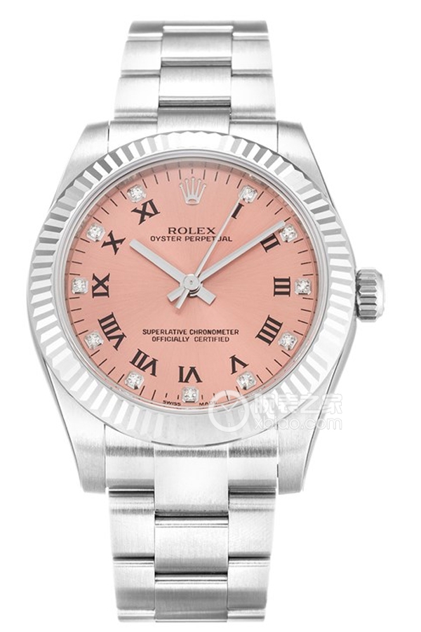 Rolex OYSTER PERPETUAL 177234 Pink Dial with Diamonds