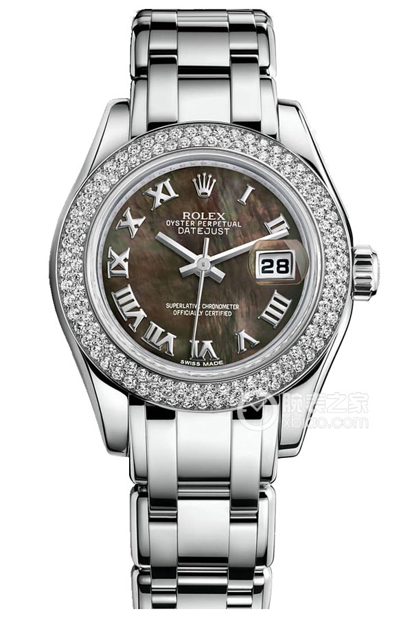 Rolex PEARLMASTER 80339 Black Mother of Pearl Roman Numerals Dial