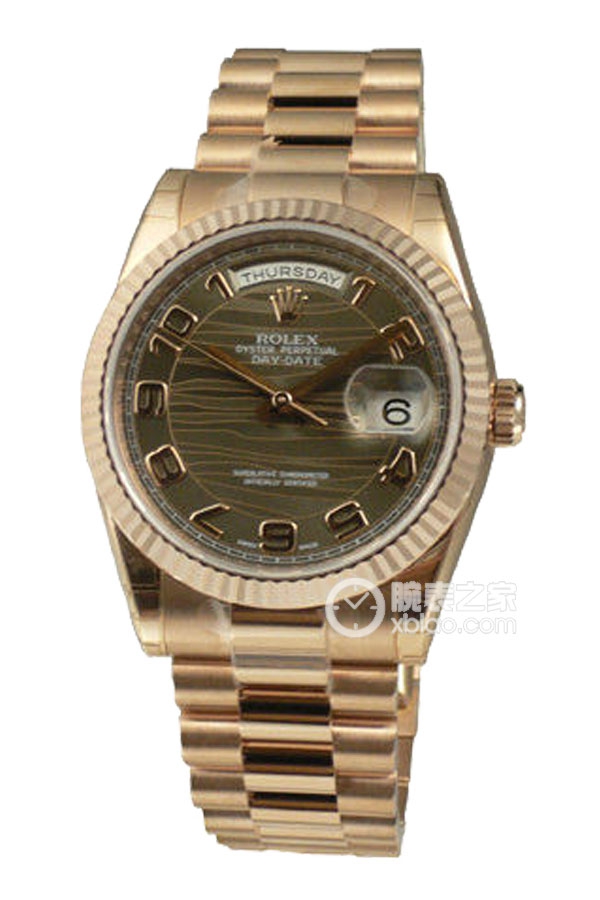 Rolex DAY-DATE 118235-83205 Chocolate Wave Pattern