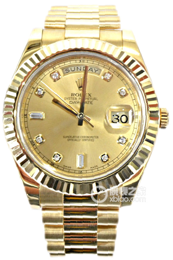 Rolex DAY-DATE 218238 Gold Dial with Diamonds